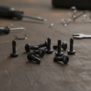 Vis à tête cylindrique PDC, à embase Phillips, à pointe de perçage, en acier au carbone revêtu noir, filetage standard classe 4.8/6.8, modèle 11 - Product Image 1