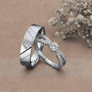 Geometric 14K Solid <b>Gold</b> Hip Hop Style Engagement <b>Ring</b> <b>Set</b> Rhodium Plated Lab Grown Diamond Prong Setting IGI Certified Unisex - Product Image 2