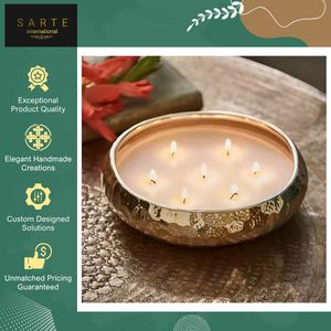 Made India High Quality <b>Bulk</b> Supply Handmade Eco-Friendly Brass <b>Candle</b> Bowl Silver Polish Luxury Unique Customizable Christmas - Product Image 5
