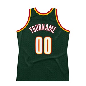 Maillot de basket personnalisé vert en mesh avec impression par sublimation, nom de l'équipe 00, débardeur sans manches unisexe pour adulte, vêtement de sport respirant - Product Image 2
