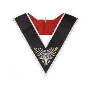 Collar Ceremonial del Rito Escocés de 32.º Grado, Cinta Negra, Bordado Personalizado de Fábrica, Regalia Masónica - Product Image 1