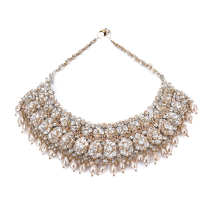 Ensemble de colliers ras du cou de créateur avec perles en pierre autrichienne scintillante - 10575613WH Bijoux de mode pour piercing - Product Image 2