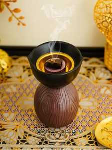 Home Garden Decor Wooden Resin Pattern Bakhoor Wedding Religious Aromatic Fragrance Durable Wood Incense <b>Burner</b> Stick Holder - Product Image 6