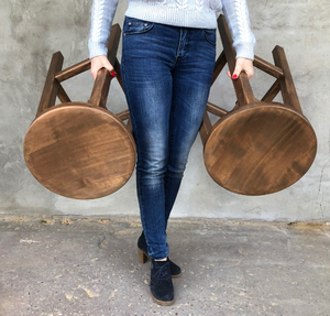 Tabouret de bar très vendu, siège marron, base en étain, style design industriel pour salle à manger, extérieur, hôtel, bar à domicile, chambre - Product Image 2