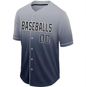 Uniforme de Béisbol Personalizado Transpirable, Jersey de Manga Corta con Botones al Frente, Impresión de Nombre y Número del Equipo, Ropa para Práctica de Bateo, 100% Poliéster - Product Image 1