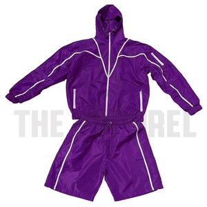 Conjunto Deportivo de Chaqueta y Pantalones Cortos Cortavientos Personalizados OEM, Reflectantes, con Cierre, Transpirables y de Secado Rápido, de Dos Piezas, de Nailon - Product Image 4