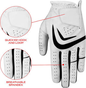 Guantes de golf de cuero PU antideslizantes de alta calidad con diseño de logotipo personalizado para hombre o mujer, guantes deportivos de golf en oferta. - Product Image 4