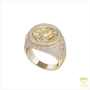 Bague ornée en moissanite et diamant en argent sterling 925, style religieux, pour la vente de bijoux et les collections de cadeaux - Product Image 6