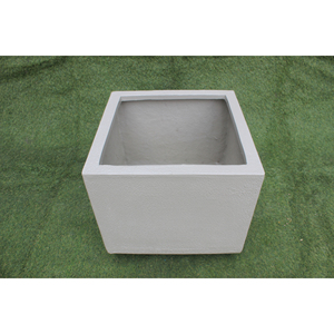 Classic KNT Creations FRP Cubo Serie Square Fiberglass Lightweight Durable Floor Boughpot Drainage Hole Hand Carved Finish Big - Product Image 2