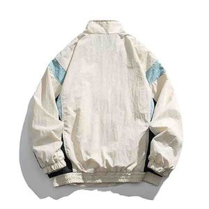 Men's Color Blocking <b>Racer</b> <b>Jacket</b> Stand Collar Zipper Closure Breathable Polyester Spring Sporty Loose Fit Regular Sleeve <b>Jacket</b> - Product Image 2
