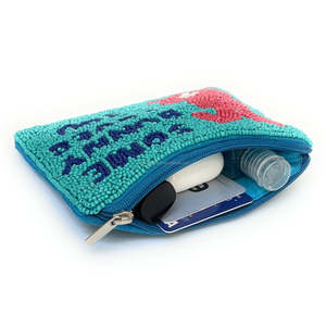 Handmade Some Bunny Loves You Beaded Pouch <b>Cute</b> Rabbit Design Zipper Coin <b>Purse</b> Wallet Trendy Easter Theme Vintage Style Unisex - Product Image 3