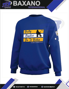 Sudadera de la Hermandad Sigma Gamma Rho Azul y Amarilla Fundada en 1922 con Bonitos Poodles, Ropa Universitaria para Miembros de la Hermandad SGR - Product Image 4