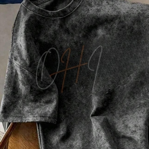 Camiseta Oversize Vintage Lavada Personalizada – Camiseta Gráfica Estilo Streetwear con Lavado Ácido – Top de Verano de Algodón Holgado Casual de Moda Hip Hop - Product Image 3