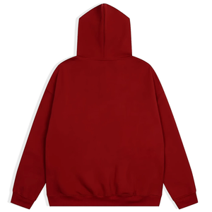 เสื้อฮู้ดดี้โอเวอร์ไซส์ OEM ผ้าฝ้าย 100% ซักกรด คุณภาพสูง สั่งทำได้ ซิปเต็มตัว พิมพ์ลายหัวกะโหลก สไตล์สตรีทแวร์ - Product Image 4