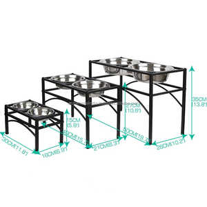 Juego de 2 cuencos para mascotas de acero inoxidable con soporte de metal negro perfecto para la alimentación de gatos y perros accesorio de Artículos para Mascotas con estilo duradero - Product Image 4