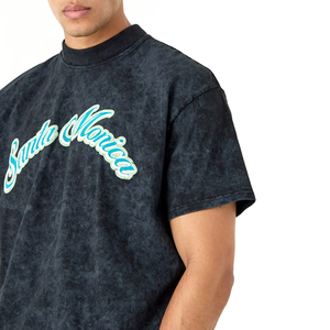 100% Cotton Acid Wash <b>Tshirt</b> Vintage Distressed Acid Wash T-shirt Men Oversized Wholesale Acid Washed Men's T-Shirts - Product Image 5