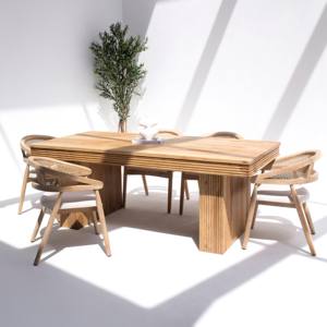 Table à manger Vandana Zentrix en bois de mangue avec design contemporain massif fait main - Product Image 3
