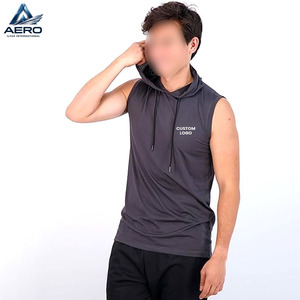 Cómodo paquete de 3 camisetas sin mangas con capucha para hombre, para entrenamiento, con cordón ajustable en diferentes tallas disponibles. - Product Image 3