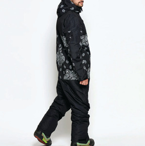 Vêtements de ski unisexes de qualité, chauds et personnalisés, imperméables, respirants, combinaison de ski une pièce, pantalon de snowboard, combinaison de neige, 100% polyester - Product Image 4