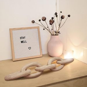 Chaîne décorative en bois style ferme à 5 maillons pour la maison, le bureau, les fêtes et les événements - Couleur bois - Product Image 3