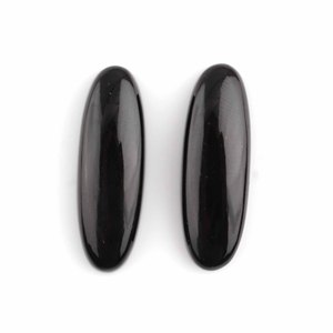 พลอยออนิกซ์สีดำธรรมชาติคุณภาพสูง ทรงคาโบชองขนาด 10x30 มม. รูปวงรียาว แบบหลวม ด้านหลังแบน สำหรับทำเครื่องประดับ จากผู้จัดจำหน่าย - Product Image 1