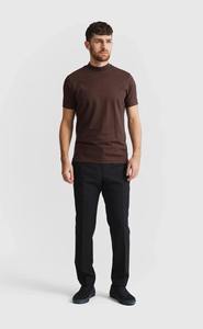 T-shirt en coton tricoté 100 % pour homme, marron chocolat, décontracté, à manches courtes, respirant, infroissable, pour l'été, streetwear, usage quotidien, doux - Product Image 4