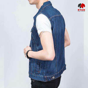 Gilet en jean personnalisé Ryan Pro Gear pour hommes, tissu respirant et écologique avec logo personnalisé - Product Image 4