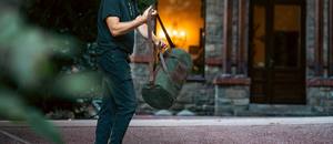 Bolsa de Viaje de Lona y Cuero, Impermeable, Bolsa de Fin de Semana, Equipaje de Mano, Bolsa de Gimnasio, Gran Capacidad, Moderna, LCTB-0043 - Product Image 4