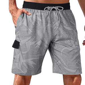 Prix d'usine, shorts pour hommes en coton/polyester tricoté de haute qualité, décontractés, couleur unie, service OEM, taille adulte personnalisable, séchage rapide - Product Image 1