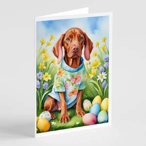 Vizsla Easter Egg Hunt Whimsical A7 Tamaño 5x7 Tarjetas de notas en blanco Paquete de 8 con sobres para saludo y escritura de notas - Product Image 1