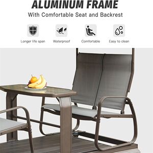 4-Seat Retro in metallo aliante panca con struttura a baldacchino in alluminio per giardino esterno giardino sedia a dondolo - Product Image 3