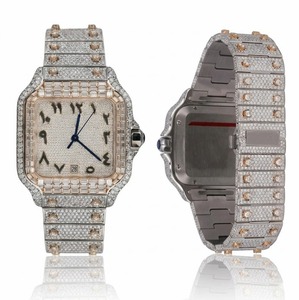 นาฬิกาผู้ชายคุณภาพสูงจากอินเดีย ประดับเพชรโมอิสซาไนต์ VVS1 สี DEF ทรงกลม ตัวเรือนสแตนเลสสตีล 316L ดีไซน์หรูหรา - Product Image 5