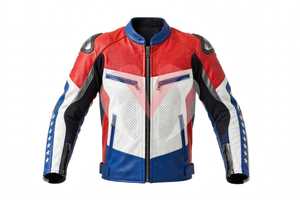 Traje de Motociclismo de Cuero Rojo, Blanco y Azul para Hombre, Conjunto de Chaqueta y Pantalones de Protección Completa para Motociclistas - Product Image 3