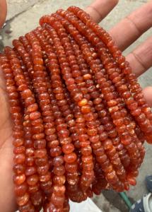 AAA+ Quality Natural Orange Sunstone Rondelle <b>Beads</b> 6mm-10mm IGI Certified Aligemstones Brand Loose Gems for Jewelry Making - Product Image 4