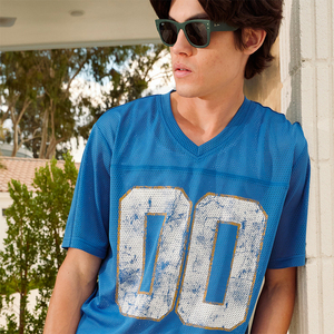 Camiseta de Fútbol de la Mejor Calidad, Estilo Oversize, Corte Cuadrado, Malla Transpirable, Secado Rápido, Tejido de Punto, Ropa Deportiva - Product Image 2