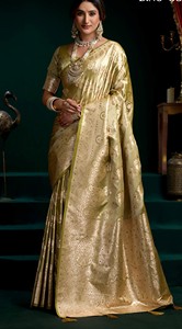 Sari moderne en satin de soie avec pallu élégant à pompons pour bal de promo, Diwali, mariage - Séchage rapide - Product Image 6