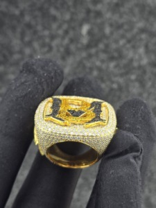 Hip Hop Iced Out Championship Style Dollar Sign <b>Ring</b> Sterling Silver Psaa Diamond Tester Vvs Moissanite Diamond <b>Rings</b> <b>Men</b> - Product Image 6