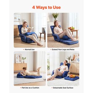 Chaise de jeu avec 5 positions réglables, support dorsal, accoudoirs, coussin, structure métallique robuste - Product Image 6