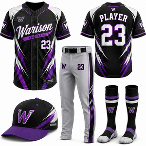 Wholesale Unisex Baseball Uniform Jersey And Pants Set With Socks And Caps Sublimation Plus Size Softball Uniform Set - Product Image 1