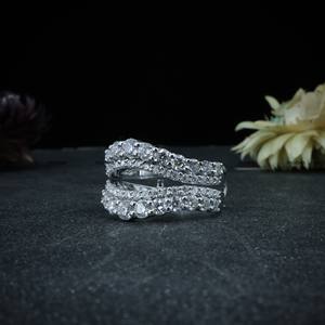 Wholesale 925 Sterling Silver Wedding <b>Ring</b> Full VVS Moissanite Diamond Wedding Enhancer Guard Engagement <b>Rings</b> <b>Set</b> <b>for</b> <b>Women</b> - Product Image 2