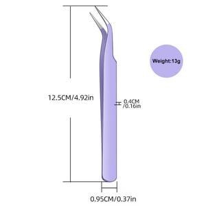 Precision Eyelash Tweezers Stainless Steel <b>Smooth</b> Tip Pink Purple Black Professional Makeup <b>Tool</b> - Product Image 3