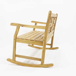 Fauteuil à bascule d'extérieur en bois dur, écologique et très résistant - Banc double confortable avec mouvement fluide - Product Image 5