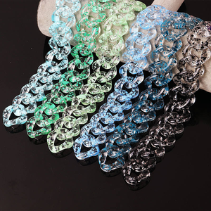 Collar, Pendientes y Pulsera de Eslabones Cubanos de Resina Acrílica Transparente con Hebilla de Liberación, de 23.5*23mm, de Moda - Product Image 5