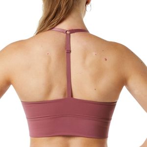Rose Pink Women's V Neck <b>Cross</b> Back Sports Bra Moisture Wicking Athletic Crop <b>Top</b> for Workout Yoga Gym Fitness Running - Product Image 5