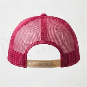 Pink 6-Panel Trucker Cap Mesh Fabric Adjustable Brim Unisex Casual <b>Hat</b> Spring <b>Summer</b> Style - Product Image 2