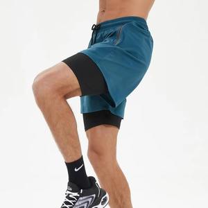 Pantalones Cortos Deportivos 2 en 1 para Hombre, Ligeros, Transpirables, de Cintura Elástica, Doble Capa, para Correr, Gimnasio - Product Image 2