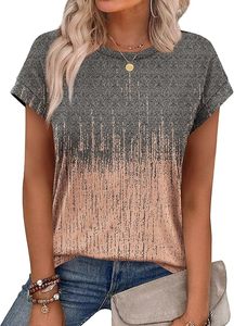 Womens Summer Tops Short Sleeve <b>Shirts</b> Crew Neck Cute Trendy Tunic Blouses - Product Image 3