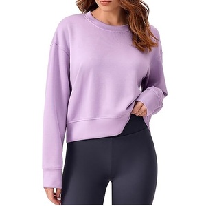 Sudadera Corta de Moda Estilo Vintage, Anti-Pilling, 100% Algodón, Secado Rápido, Transpirable, Cuello Redondo, para Mujer - Product Image 1