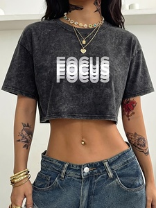 Tenue de mode estivale pour femmes, t-shirts courts faciles à porter, prix de gros, t-shirts courts pour femmes - Product Image 1