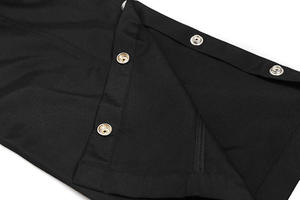 Pantalon de survêtement noir ample pour homme avec cordon de serrage et boutons latéraux, anti-plis, léger, style streetwear décontracté - Product Image 5